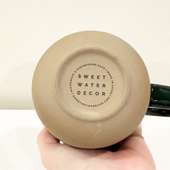 Sweet Water Decor Christmas Holiday Green Ceramic Mug with Festive Fa La La La - Picture 3 of 5